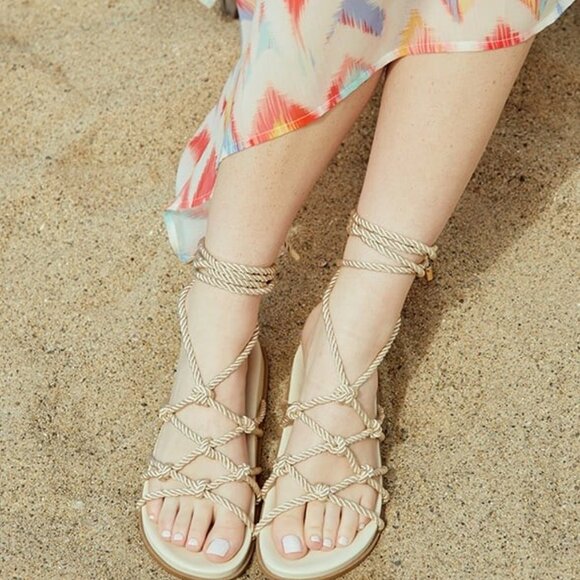 Knotty Ankle Wrap Gladiator Sandal - Picture 2 of 7